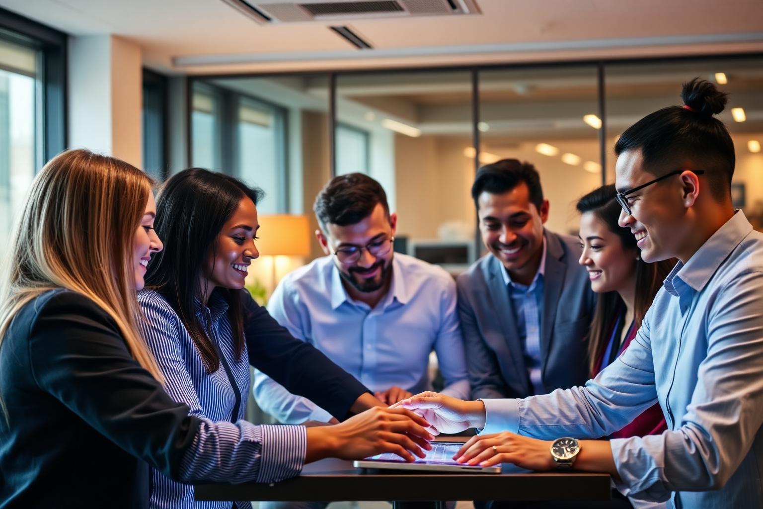 Professional team working on digital solutions and technology implementation
