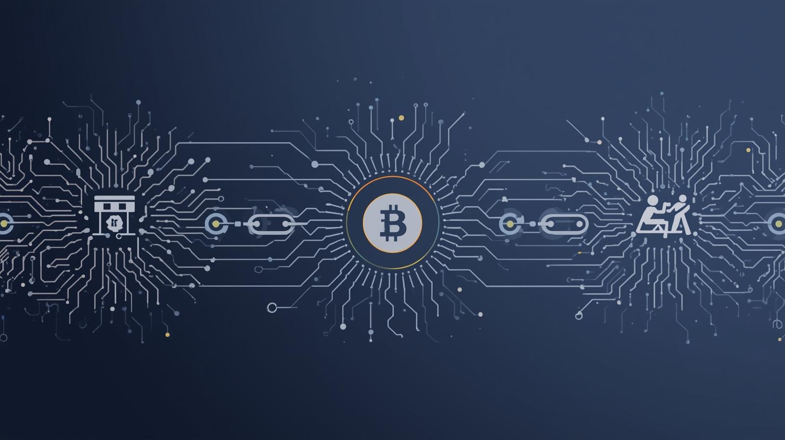 Conceptual visualization of blockchain and AI technology enhancing nonprofit transparency and accountability