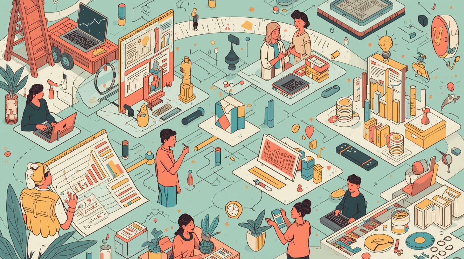 Healthcare professional using AI technology for patient care coordination and case management