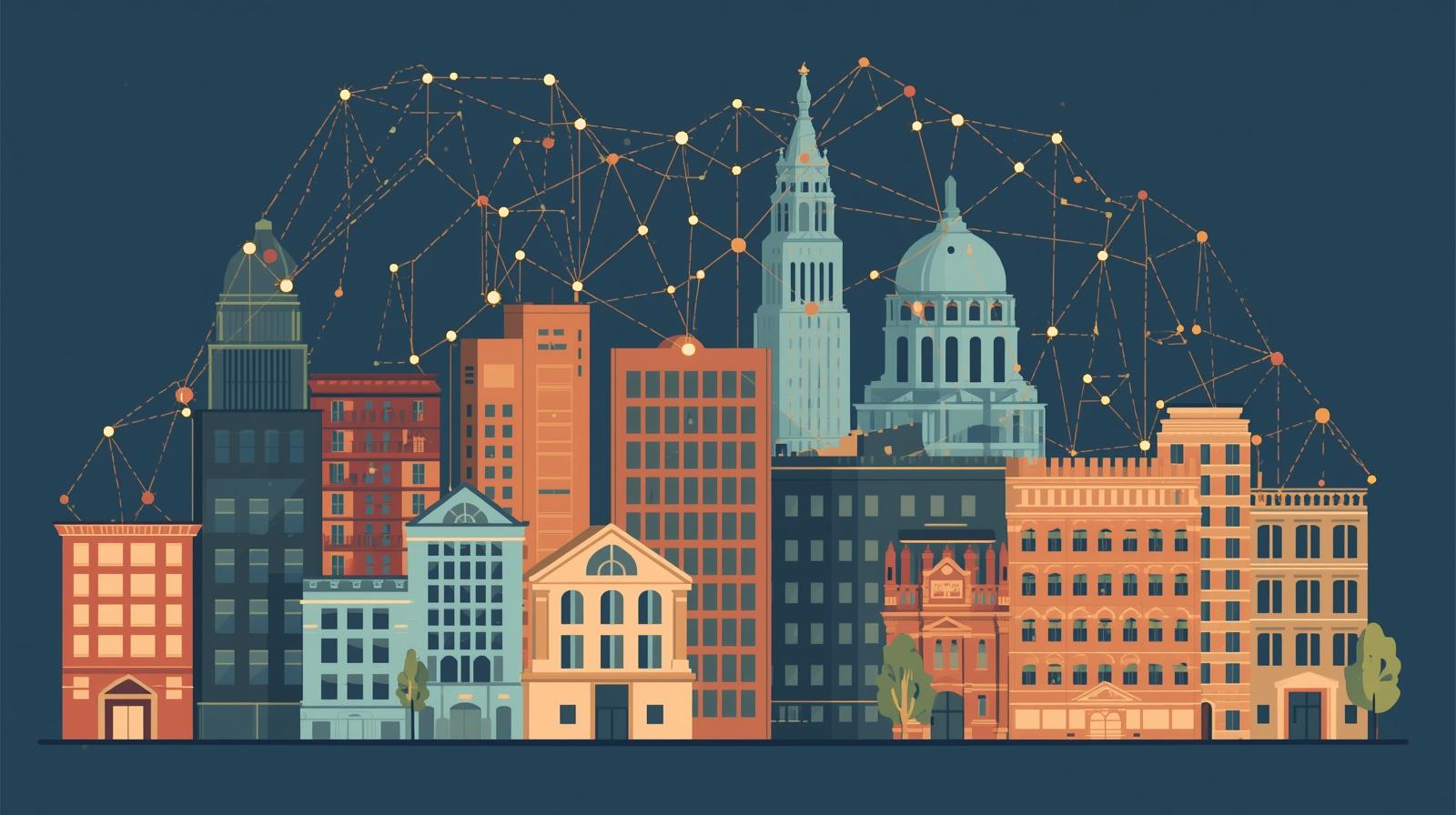 AI tools analyzing organizational performance metrics against peer benchmarks