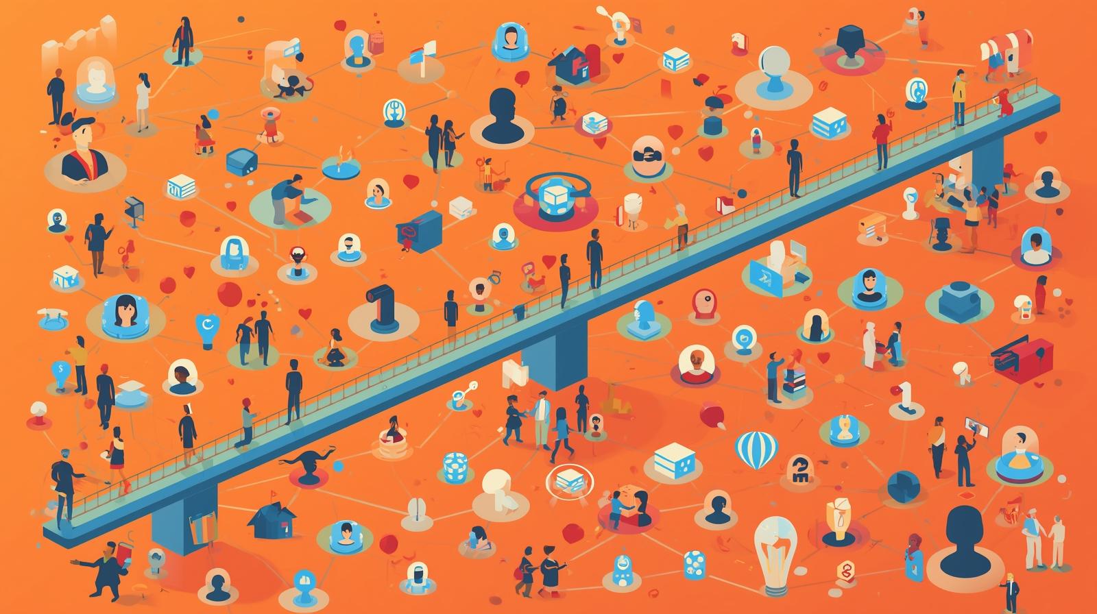 Visual representation of the AI divide affecting nonprofit organizations