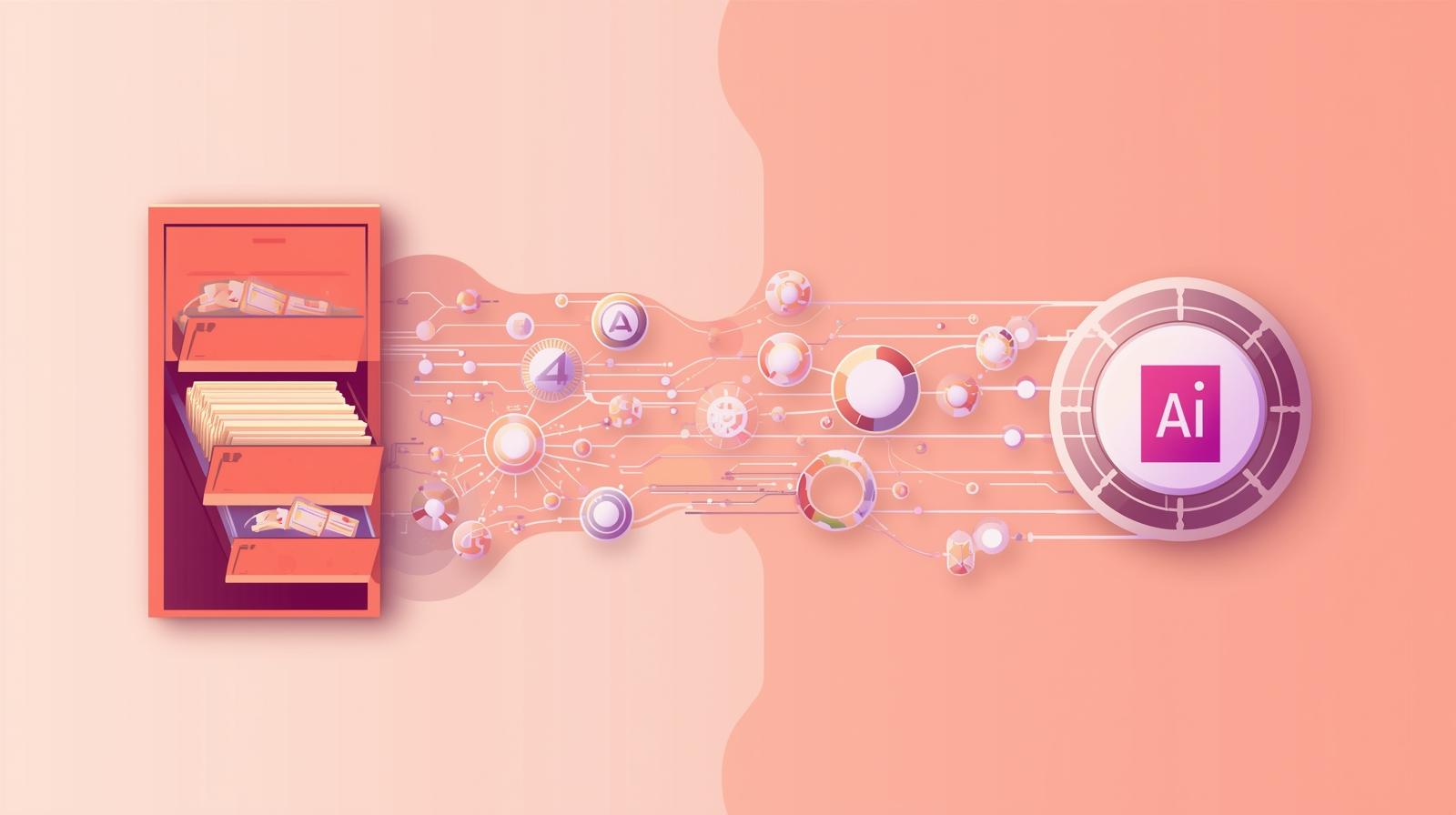 Nonprofit staff organizing documents and creating an AI knowledge base