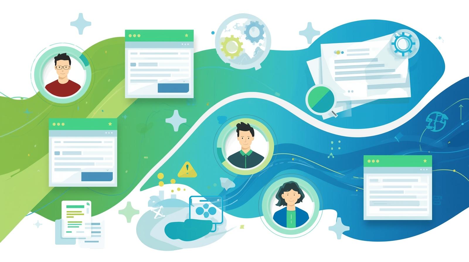 Program manager building a client intake system using AI tools at a computer