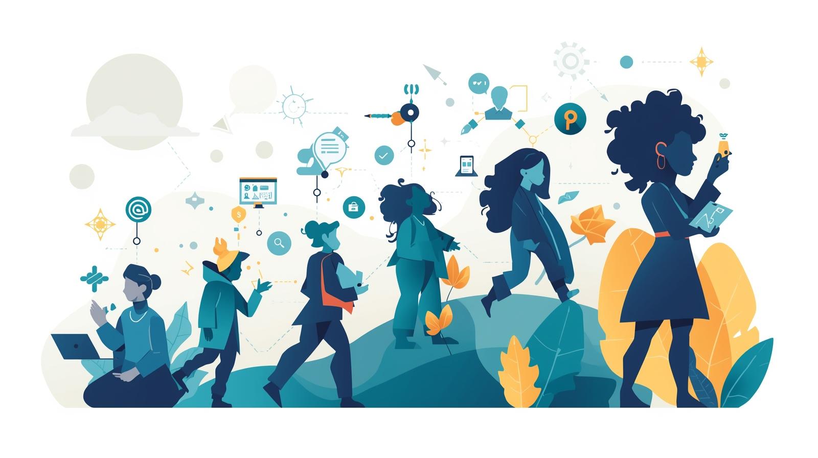 Nonprofit professionals collaborating with AI technology to enhance their work rather than being replaced by it