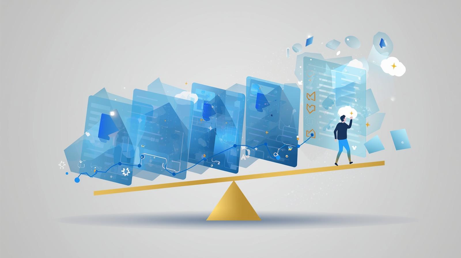 Nonprofit development professional reviewing grant application with AI assistance