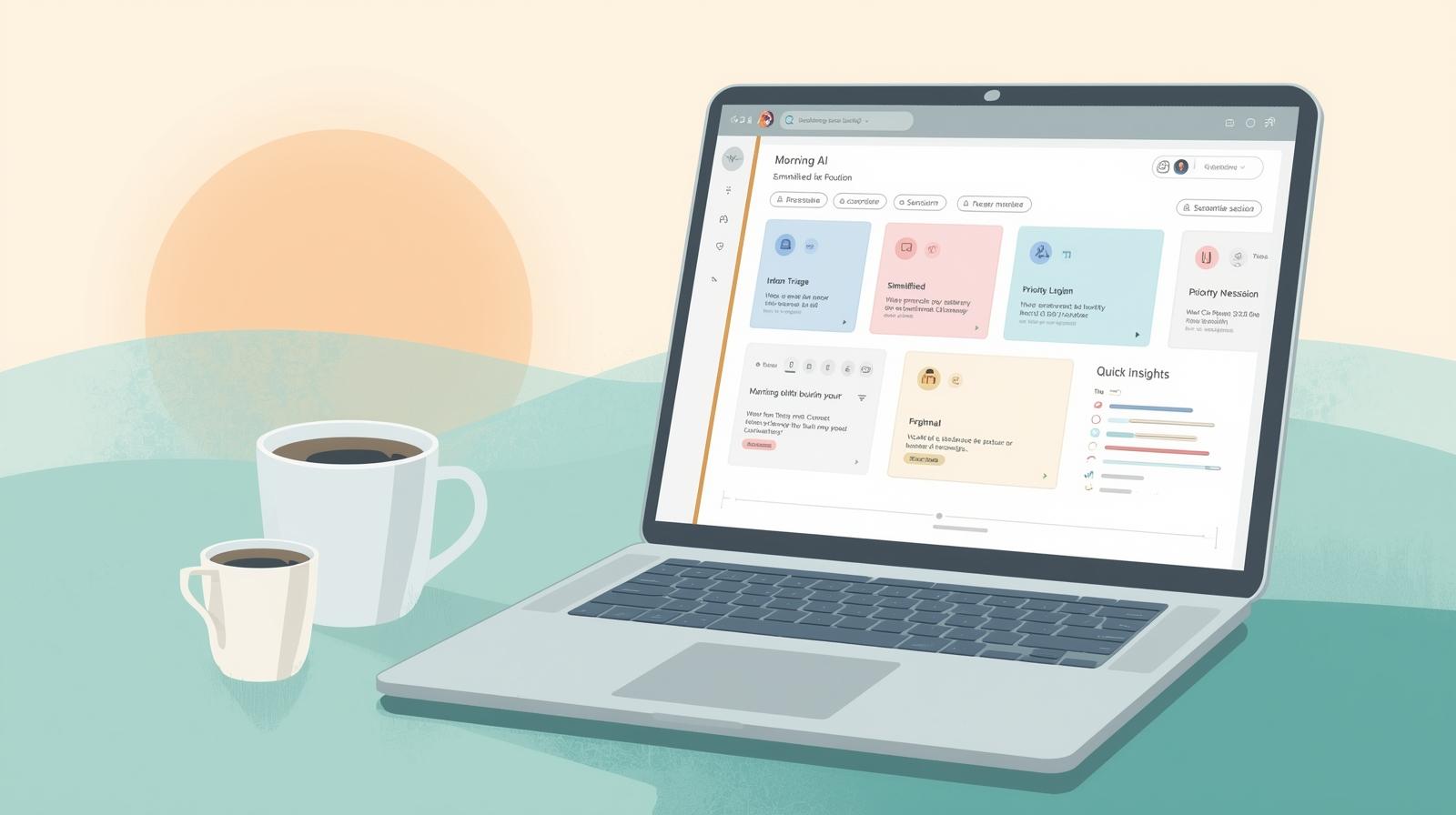 Nonprofit leader using AI tools during morning routine to plan daily priorities and tasks