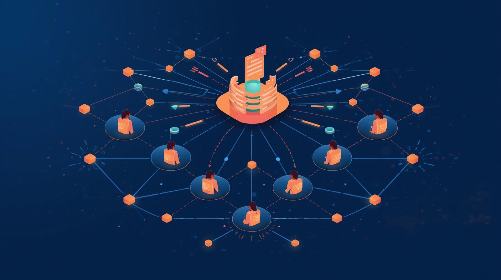 Nonprofit team collaborating around a shared digital prompt library and AI tools