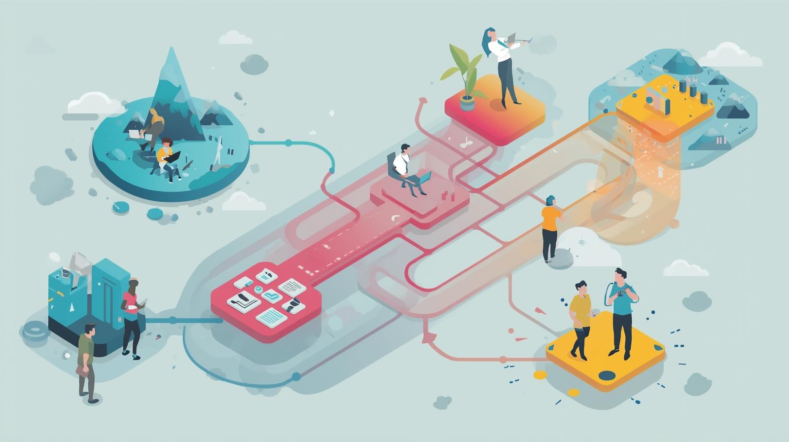 Visual representation of integrated AI workflow systems