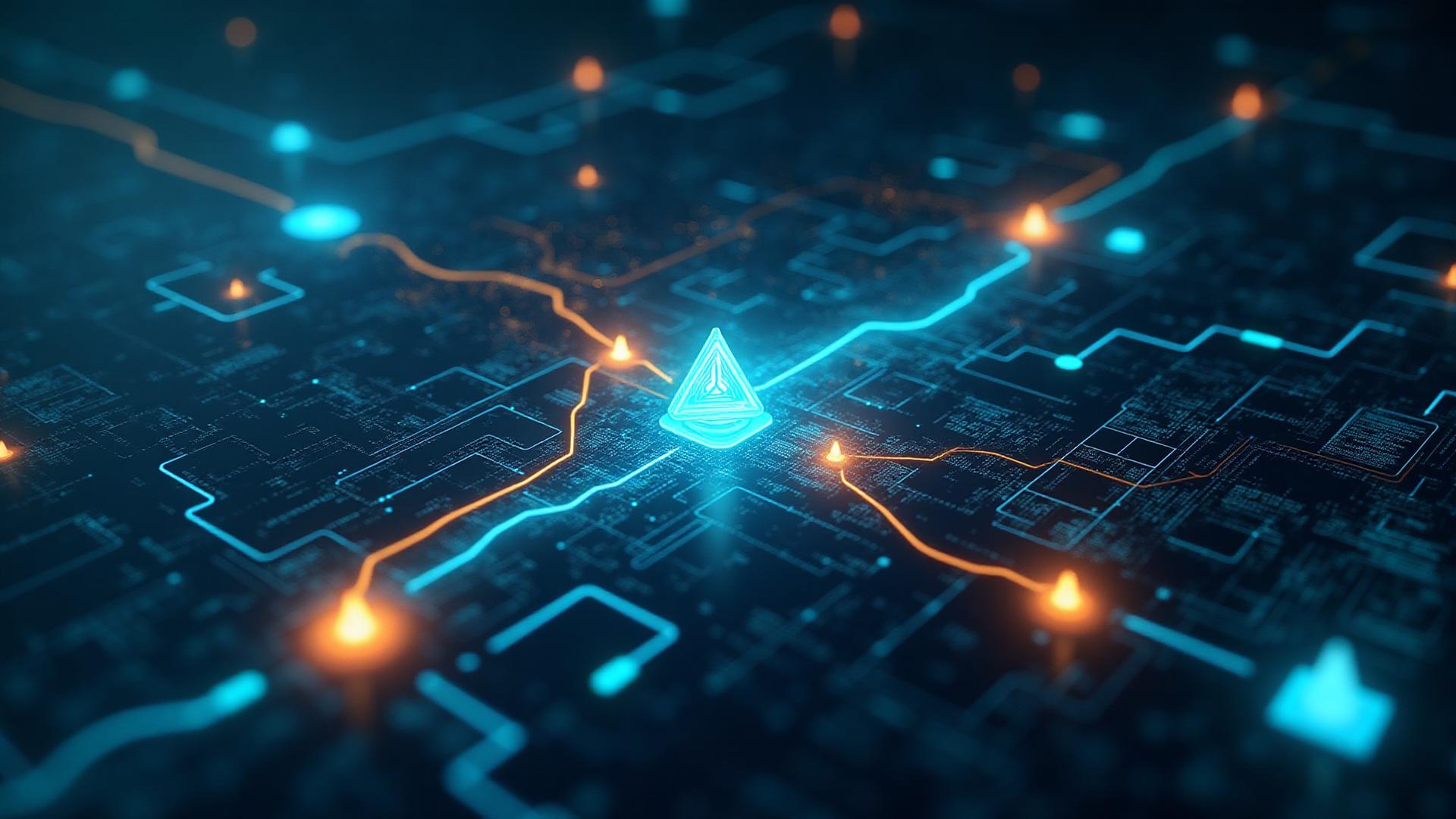 Illustration showing transformation of raw data into actionable insights using AI technology