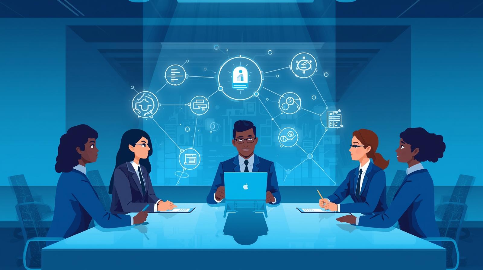 Nonprofit staff using AI tools to prepare board meeting materials and governance communications