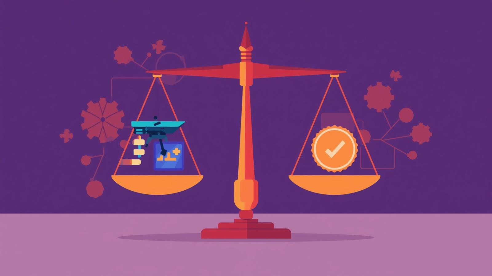 Hands reaching toward a glowing interface representing AI-assisted service decisions