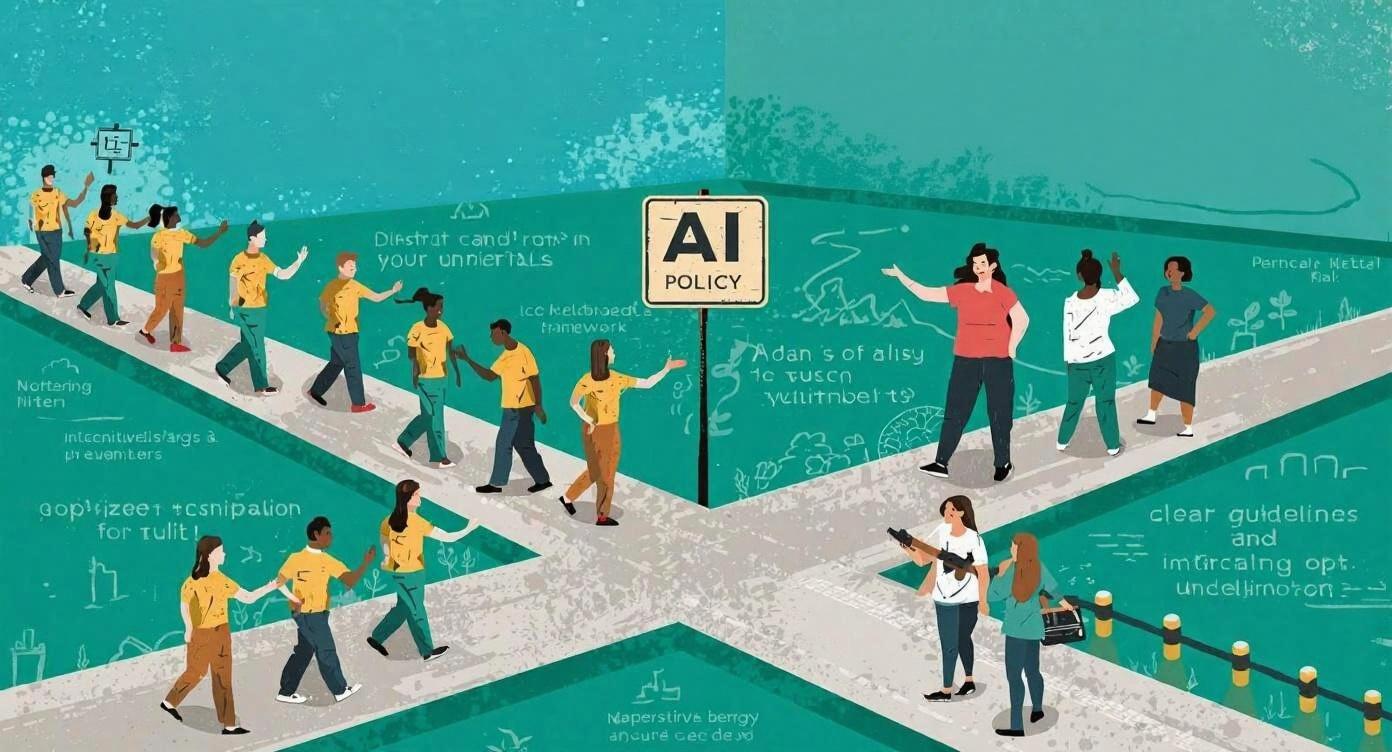 AI policy framework with governance documents and ethical guidelines