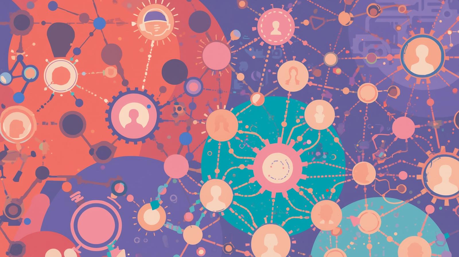 Fundraising professional working alongside AI technology showing human-technology collaboration